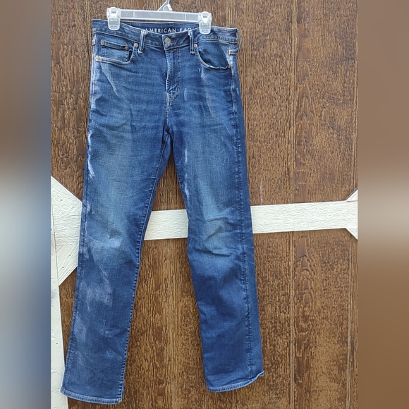 AE Airflex Straight Leg Jeans Dark Wash Mens 32/36 - Picture 1 of 4
